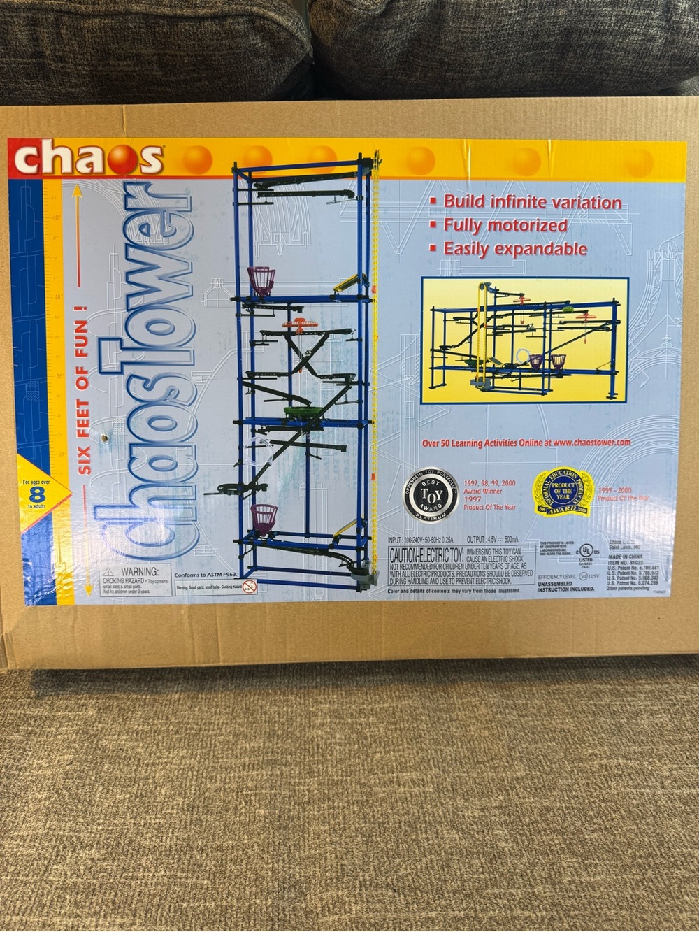 Chaco Chaos Tower Construction Toy Building Set - 6 Foot Blue & Yellow